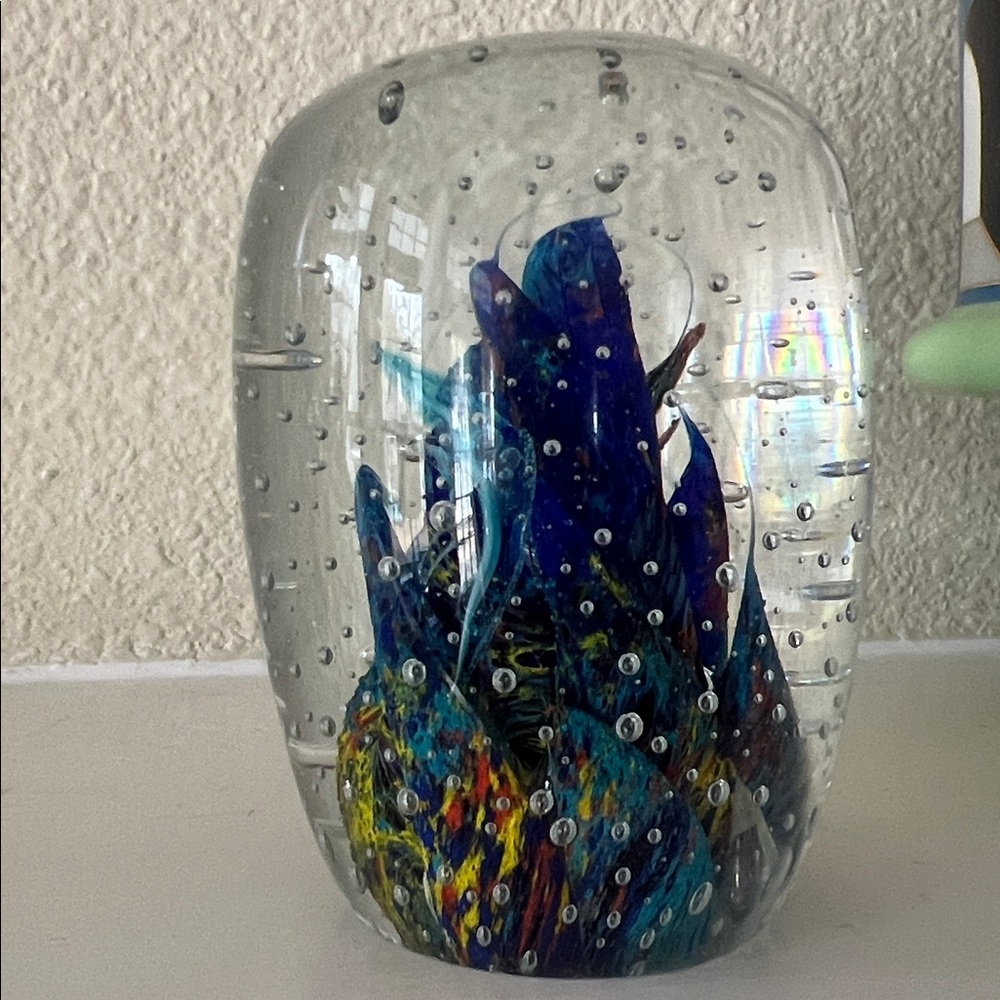 Murano Style Art Glass Paperweight Aquarium Fish Seahorse Colorful Decor kosta - Picture 3 of 7